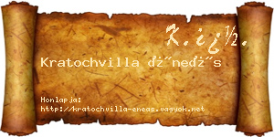 Kratochvilla Éneás névjegykártya